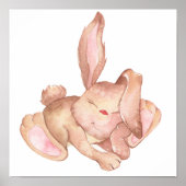 Waterverf geverfde spoeling Bunny Rabbit Poster (Voorkant)