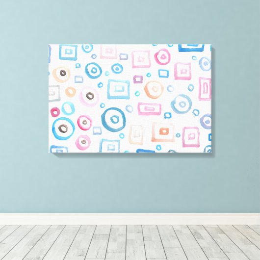 waterverf geverfde vormen canvas afdruk (Insitu (Houten vloer))