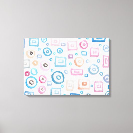 waterverf geverfde vormen canvas afdruk (Voorkant)