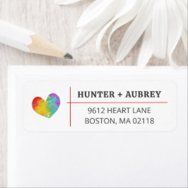 Waterverf gevierd Pride Heart Gay Lesbian Wedding Etiket