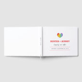 Waterverf gevierd Pride Heart Gay Lesbian Wedding Gastenboek (Volledig)