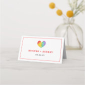 Waterverf gevierd Pride Heart Gay Lesbian Wedding Plaatskaartje (Achterkant)