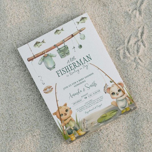 Waterverf Gevist Boy Baby shower Kaart