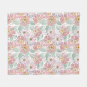 Waterverf gevoelige bloemen. fleece deken (Voorkant (Horizontaal))