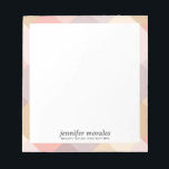 Waterverf Gevoelige monogram met warm palet Notitieblok<br><div class="desc">Elegant gepersonaliseerd notitieblok met een duidelijk vormgegeven waterverf grens in het warme zomerpalet van roze,  grijze,  mauve,  gele en roomkleurige zomerkleur,  Perfetct om in cadeaus of pakket voor online bestellingen te komen,  Schrijf een persoonlijke notitie voor een professionele uitstraling.</div>