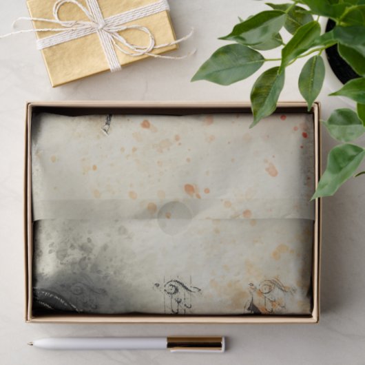 Waterverf gewelddadige Muzieknoten ontkoppeling Tissuepapier (Geschenk)