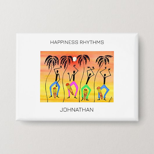 Waterverf, Geweldige Afrikaanse kunst Zomercarnava Button (Voorkant)