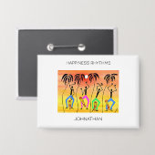 Waterverf, Geweldige Afrikaanse kunst Zomercarnava Button (Voorkant / Achterkant)