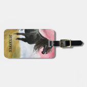 Waterverf geweldige paarden bagagelabel (Voorkant horizontaal)