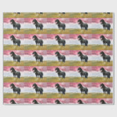 Waterverf geweldige paarden cadeaupapier (Vlak)