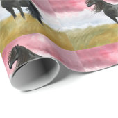 Waterverf geweldige paarden cadeaupapier (Rol Hoek)