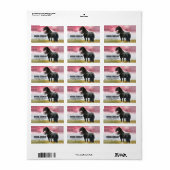 Waterverf geweldige paarden etiket (Full Sheet)