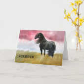 Waterverf geweldige paarden kaart (Gele Bloem)