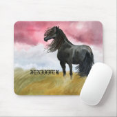 Waterverf geweldige paarden muismat (Met muis)