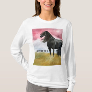 Waterverf geweldige paarden t-shirt