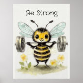 Waterverf Gewichtheffen Bij Inspiratie Poster (Voorkant)