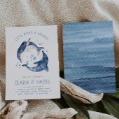 Waterverf gezamenlijke dolfijn verjaardagsuitnodig kaart