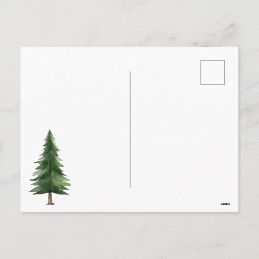 Waterverf Gezellig Huis Charmant Miniatuur Dorp Feestdagenkaart (Achterkant)