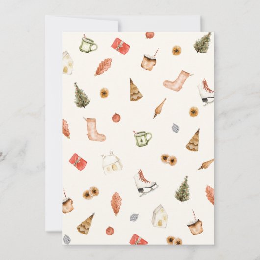 Waterverf Gezellig Kerst Baby shower Kaart (Achterkant)