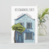 Waterverf Gezellig Kleine Huis Open Huis Kaart (Staand voorkant)