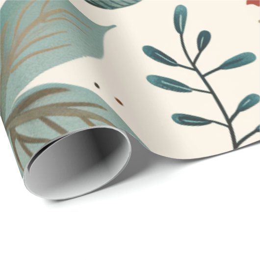  Waterverf Gezellige Herfst Patroon Cadeaupapier (Rol Hoek)