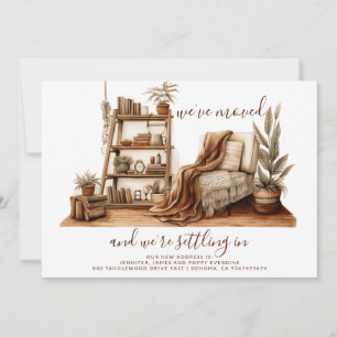 Waterverf Gezellige Kamer Verhuizen Aankondiging