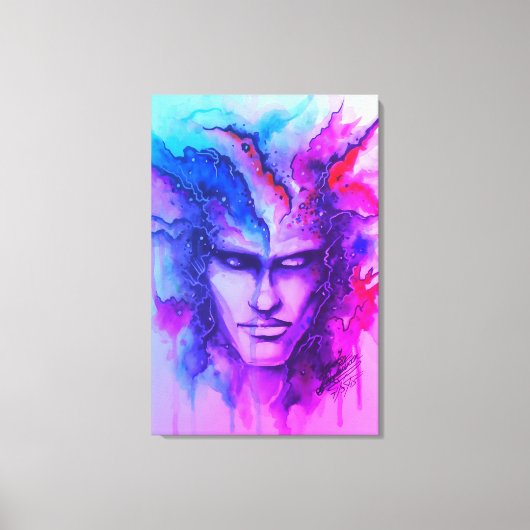 Waterverf gezicht canvas afdruk (Voorkant)