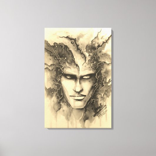 Waterverf gezicht canvas afdruk (Voorkant)