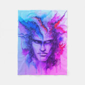 Waterverf gezicht fleece deken (Voorkant)