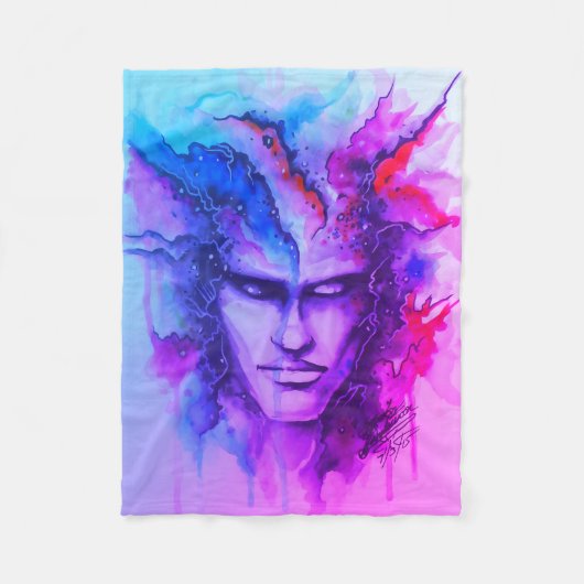 Waterverf gezicht fleece deken (Voorkant)
