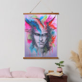 Waterverf gezicht hangend wandkleed (Slaapkamer)