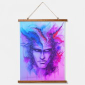 Waterverf gezicht hangend wandkleed (Voorkant)