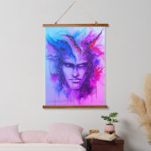 Waterverf gezicht hangend wandkleed (Slaapkamer)