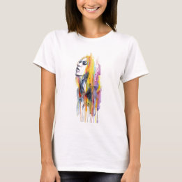Waterverf Gezicht Make-up Artiest Branding T-shirt