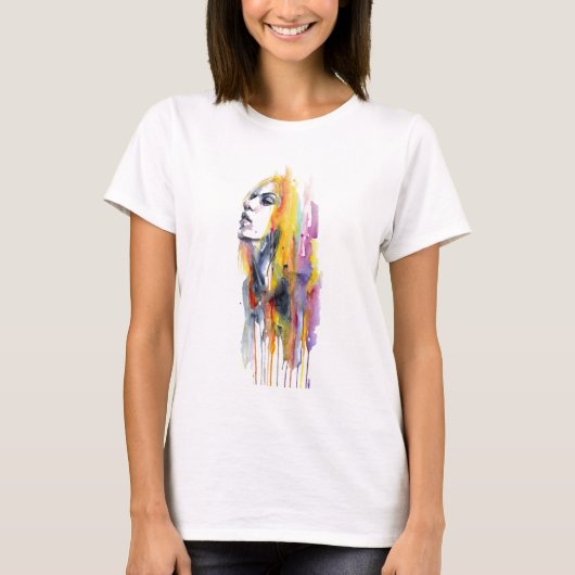 Waterverf Gezicht Make-up Artiest Branding T-shirt (Voorkant)
