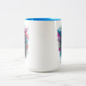 Waterverf gezicht tweekleurige koffiemok (Center)