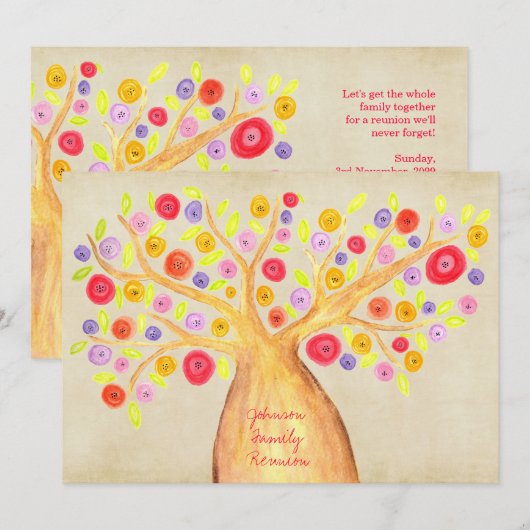 Waterverf - gezinshereniging BBQ Uitnodigen Kaart (Voorkant / Achterkant)