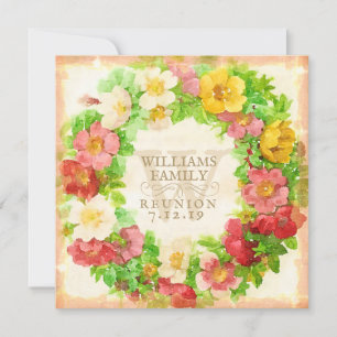 Waterverf gezinshereniging Floral Wreath Elegant Kaart