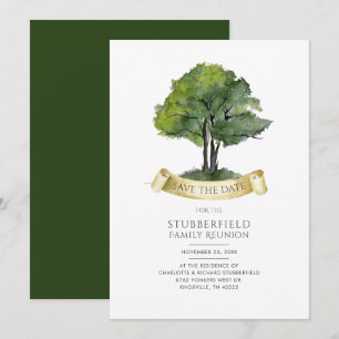 Waterverf gezinshereniging genealogische boom save the date