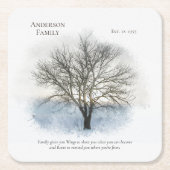 Waterverf gezinshereniging kartonnen onderzetters (Voorkant)