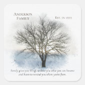 Waterverf gezinshereniging vierkante sticker (Voorkant)