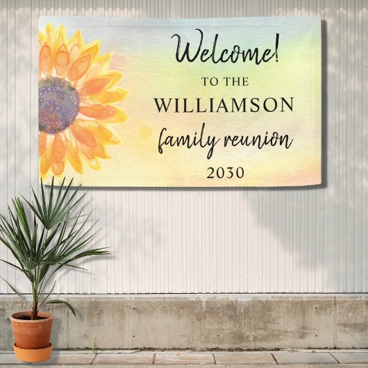 Waterverf Gezinshereniging Welkom Spandoek