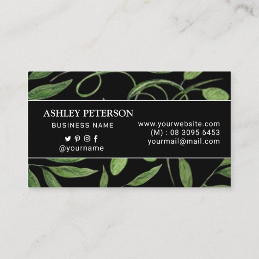 Waterverf Gezonde moestuin Visitekaartje (Achterkant)