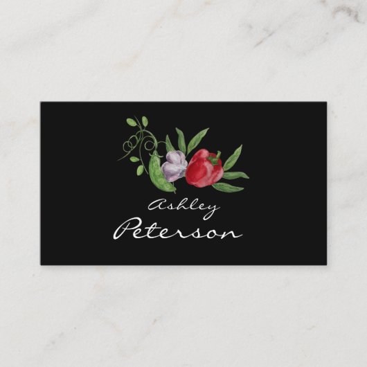 Waterverf Gezonde moestuin Visitekaartje (Voorkant)