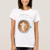 Waterverf Ghost Attentie: Haunted Before Coffee T-shirt (Voorkant)