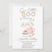 Waterverf Ghost Boo Tea Party Halloween Kaart (Voorkant)