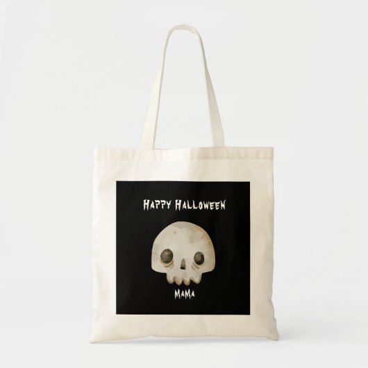 Waterverf Ghost Skelet Happy Halloween Mama Tote Bag (Voorkant)