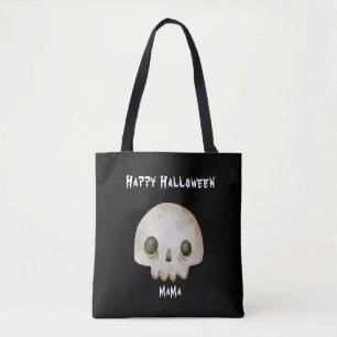 Waterverf Ghost Skelet Happy Halloween Mama Tote Bag