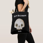 Waterverf Ghost Skelet Happy Halloween Mama Tote Bag (Dichtbij)