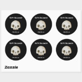 Waterverf Ghost Skelet Happy Halloween Ronde Sticker (Vel)